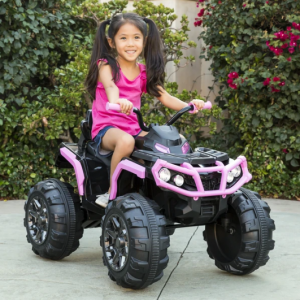 12V Kids 4-Wheeler Quad ATV Ride-On Car w/ 3.7mph Max, Headlights, AUX @ Best Choice Products