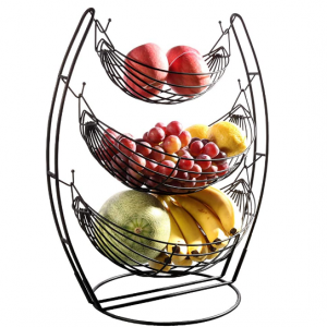 YCOCO 3 Tier Tabletop Fruit Basket, Black @ Amazon