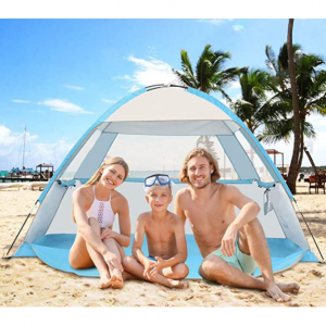 Venustas 便携沙滩遮阳帐篷 UPF 50+ 可容纳3-4人 @ Amazon