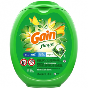 Gain flings! Laundry Detergent Soap Pacs, High Efficiency (HE), Original Scent, 96 Count @ Amazon
