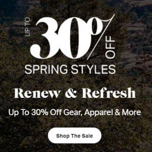Up to 30% off Spring Styles @ Backcountry	