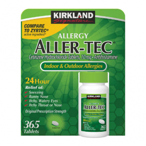 Kirkland 可蘭Aller-Tec 過敏性鼻炎、蕁麻疹克星 365粒 @ Costco