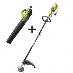 RYOBI 18 in. 10 Amp Electric Corded String Trimmer and 8 Amp Jet Fan Blower Kit @ Home Depot