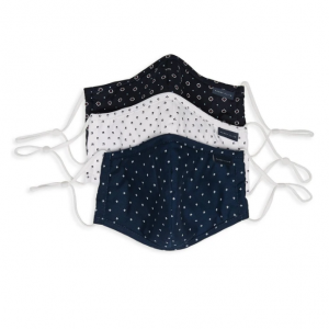 Perry Ellis Reusable Poplin 3 Pack Rounded Fabric Face Masks