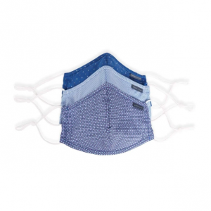 Perry Ellis Reusable Poplin 3 Pack Rounded Fabric Face Masks