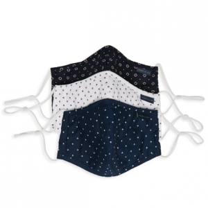 Perry Ellis Reusable Poplin 3 Pack Rounded Fabric Face Masks