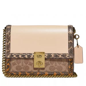 40% Off COACH Hutton Shoulder Bag In Signature Canvas With Snakeskin Detail @ Macy's