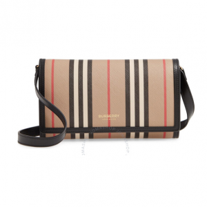 23% Off Burberry Ladies Icon Stripe E-canvas Crossbody Bag @ JomaShop