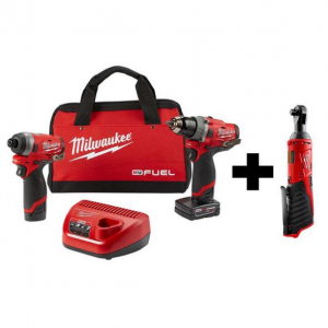 Milwaukee M12 FUEL 12-Volt Li-Ion Brushless Cordless Hammer Drill and Impact Driver Combo Kit 