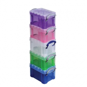 Really Useful Box® Plastic Storage Container With Built-In Handles And Snap Lids, Case Of 5