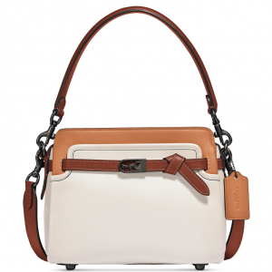 Macy's官網 COACH Tate Carryall 奶茶拚色斜挎包6折熱賣 