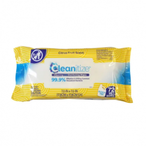 Cleanitize Cleaning And Disinfecting Wipes, List N EPA Registered, Lemon Scent, Pack Of 72 Wipes