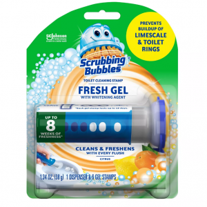 Scrubbing Bubbles Fresh Gel Toilet Cleaning Stamp Citrus Dispenser with 6 Stamps @ Target
