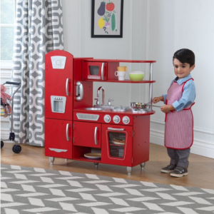 KidKraft Wooden Vintage Play Kitchen - Red with 1 Piece Accessory Play Set @ Walmart 