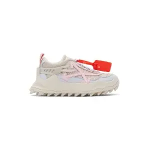 OFF-WHITE Beige & Pink Odsy-1000 Sneakers @ SSENSE 