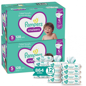 Pampers Cruisers Disposable Baby Diapers and Wipes Starter Kit @ Amazon