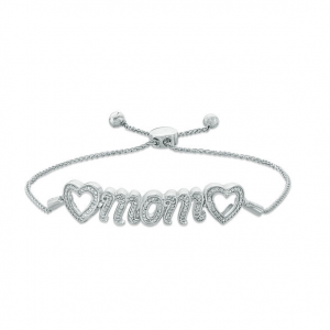 Zales 1/20 CT. T.W. Diamond Heart "mom" 手链