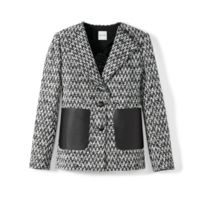 St. John Knits Chevron Boucle 格纹夹克