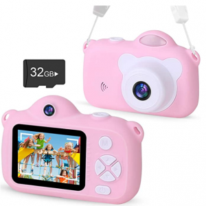VACPOWER 1080P 兒童高清相機，含32G SD卡 (粉色) @ Amazon