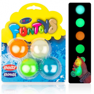 CNMF 4 Pcs Glow Sticky Balls Stress Relief Balls @ Amazon