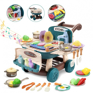 Prime会员日：CUTE STONE 儿童声光小厨房+购物车玩具套装 @ Amazon