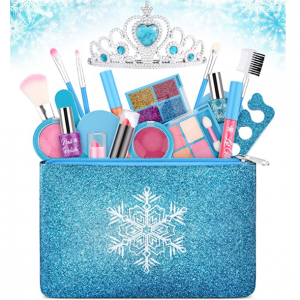 kizsbro 冰雪奇缘主题女童化妆包，内含19件可洗彩妆 @ Amazon