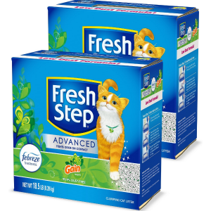 Fresh Step Advanced Refreshing Gain Scented Clumping Clay Cat Litter, 18.5-lb box, 2 pack @ Chewy