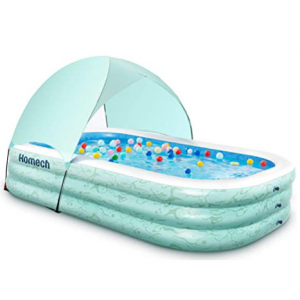 HOMECH Inflatable Pool for Kids，118"x72"x22 @ Amazon