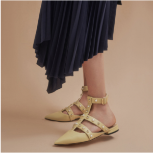 Charles & Keith Caged Embellished Ankle Strap Ballerinas