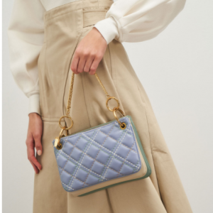 Charles & Keith Quilted Metallic Handle Crossbody Bag
