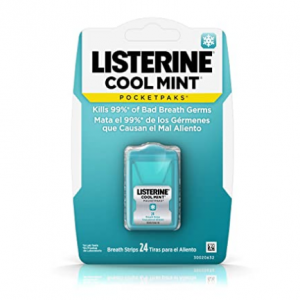 Listerine Cool Mint Pocketpaks Breath Strips, 24-Strip Pack, 12 Pack @ Amazon