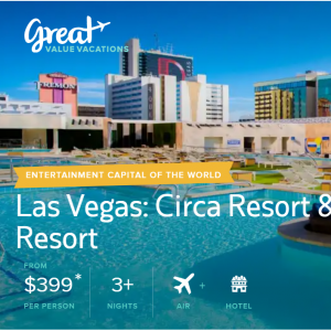 Las Vegas: Circa Resort & Casino Adults-Only Resort from $399 @Shermans Travel Vacations