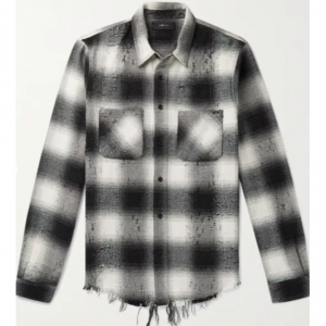 AMIRI Distressed Checked Cotton and Virgin Wool-Blend Flannel Shirt @ MR PORTER AU
