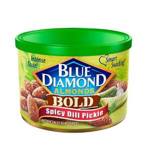 Blue Diamond Almonds Spicy Dill Pickle Flavored Snack Nuts, 6 Oz Resealable Can (Pack of 1)