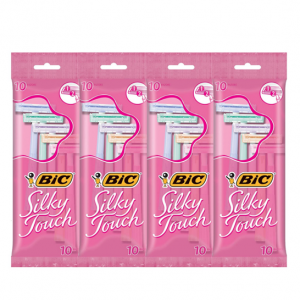 BIC Silky Touch Women's Twin Blade Disposable Razor, 10 Count - Pack of 4 (40 Razors) @ Amazon