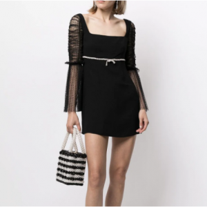 Self-Portrait 半透明衣袖短款连衣裙