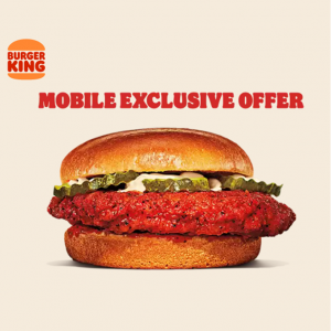 Burger King 汉堡王 下单就送香辣脆皮鸡肉三明治+Whopper汉堡！
