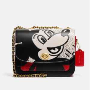 Coach Outlet官網 Disney Mickey Mouse X Keith Haring Madison 19 鏈條小方包熱賣 