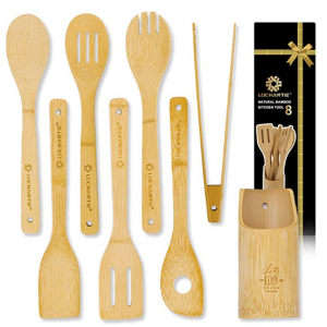 Lochantie 竹制铲勺工具8件套 @ Amazon