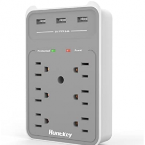 Amazon - Huntkey 6 口防浪涌插座 带 3 个USB接口，5.1折