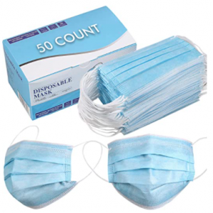 Disposable Face Mask - Pack of 50 - Blue @ Amazon