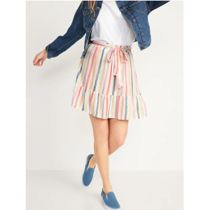 Old Navy 高腰彩虹条纹半身裙