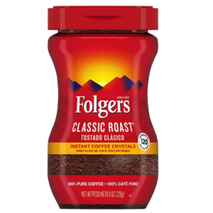 Folgers Classic Roast Instant Coffee Crystals, 8 Ounces @ Amazon