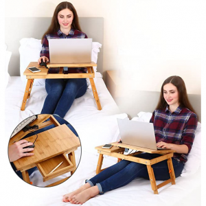 Nnewvante Adjustable 100% Bamboo Laptop Desk @ Amazon