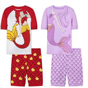 Joyond 儿童夏季短款纯棉睡衣裤套装，2套 @ Amazon