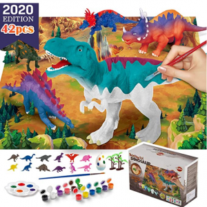 VATOS 42 PCS Dinosaur Painting Kit and Dinosaur Toys for Kids @ Amazon