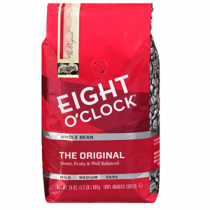 Eight O'Clock Coffee The Original, Medium Roast, Whole Bean Coffee, 24 Ounce @ Amazon