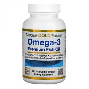 California Gold Nutrition, 欧米伽-3，优质鱼油，100 粒鱼明胶软凝胶