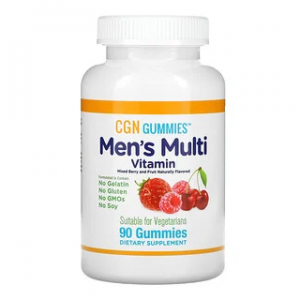 California Gold Nutrition, 男性多种维生素软糖，不含明胶，不含麸质，混合浆果和水果香料，90 块软糖