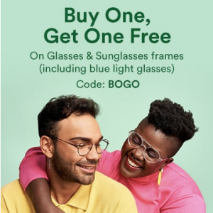 Buy 1 get 1 free on glasses & sunglasses frames @ Clearly.ca